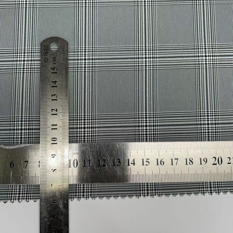 Tessuto di poliestere cationico a griglia bianca e nera 200D+200D+40D*2 172GSM