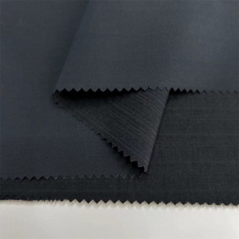 Tessuto di poliestere riciclato Seersucker T400 Tassura simile al lino per abiti da esterno