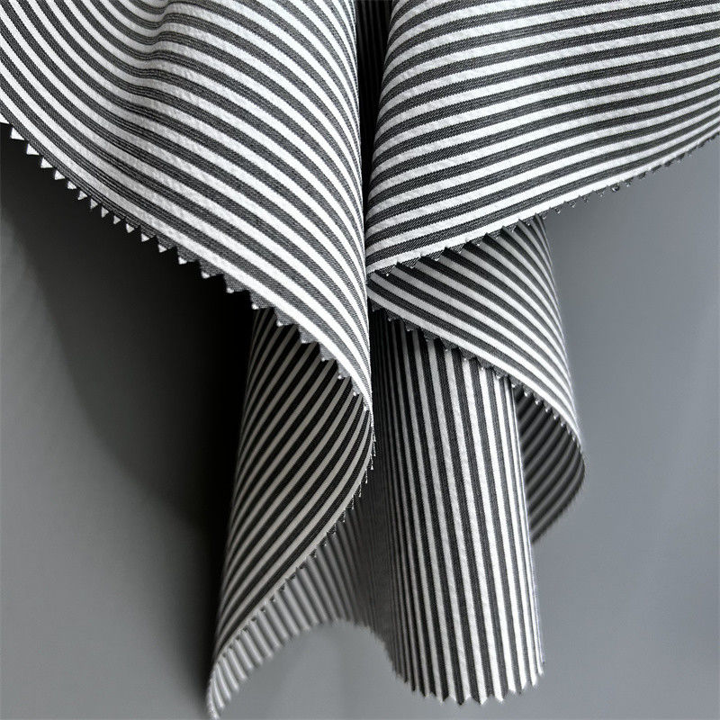 150D Cationic Recycled Polyester Vertical Strip Fabric Effetto doppio tono in pantaloni e bottoni