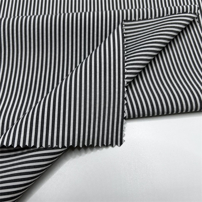 150D Cationic Recycled Polyester Vertical Strip Fabric Effetto doppio tono in pantaloni e bottoni