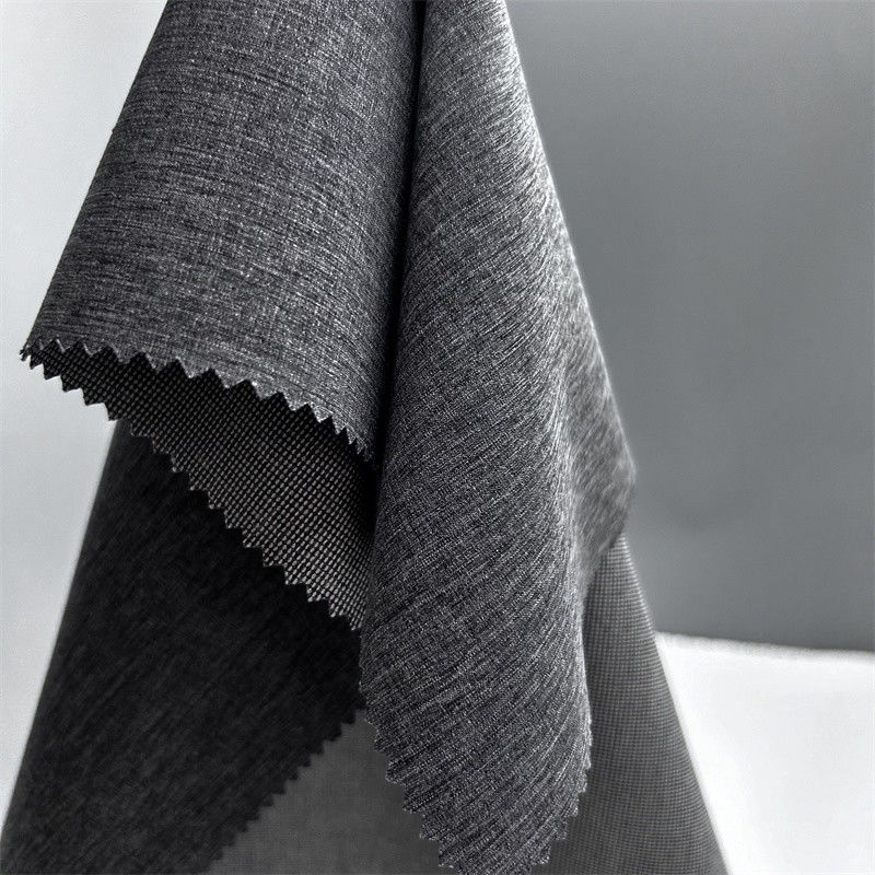 Tessuto di poliestere cationico a doppio tono con texture simili a lino a quattro vie sulla superficie